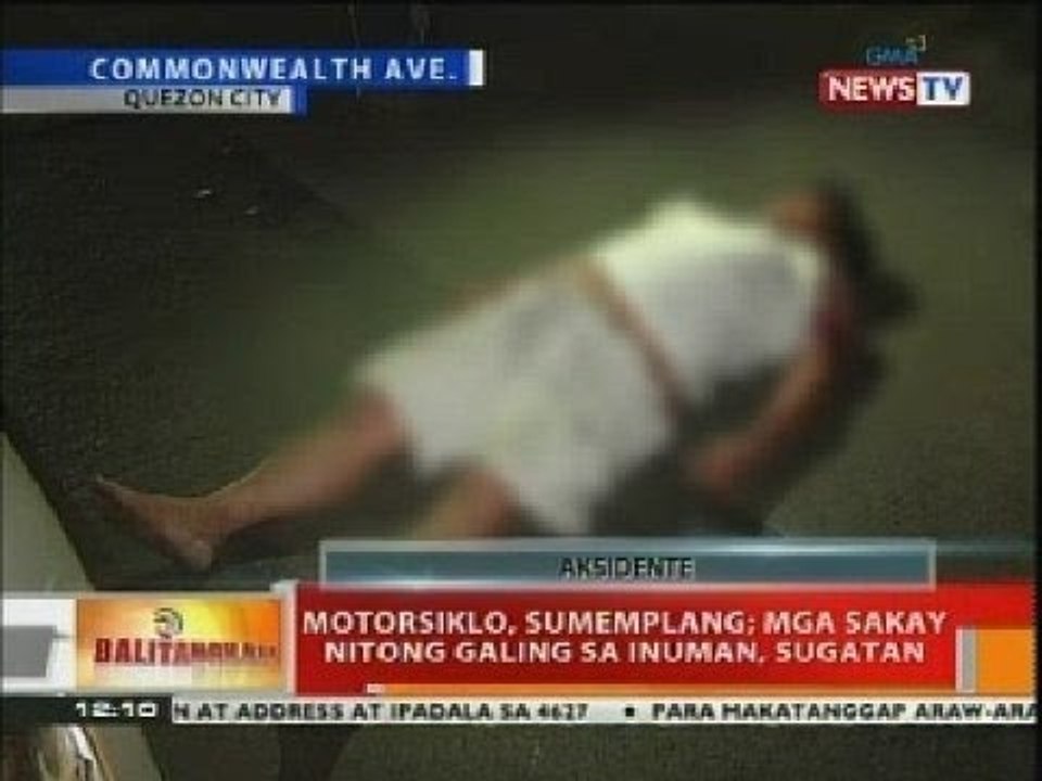 BT: Motorsiklo, sumemplang; mga sakay nitong galing sa inuman, sugatan