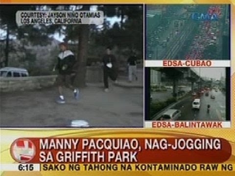 UB: Manny Pacquiao, nag-jogging sa Griffith Park sa Los Angeles, California