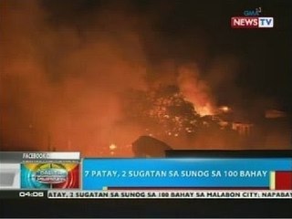 BP: 7 patay, 2 sugatan sa sunog sa 100 bahay sa Malabon City
