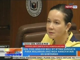 NTG: Grace Poe: Sandata ang FOI bill para malaman ang mga nangyayari sa gobyerno