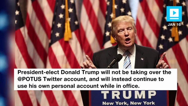 Trump to use personal Twitter account, not POTUS account
