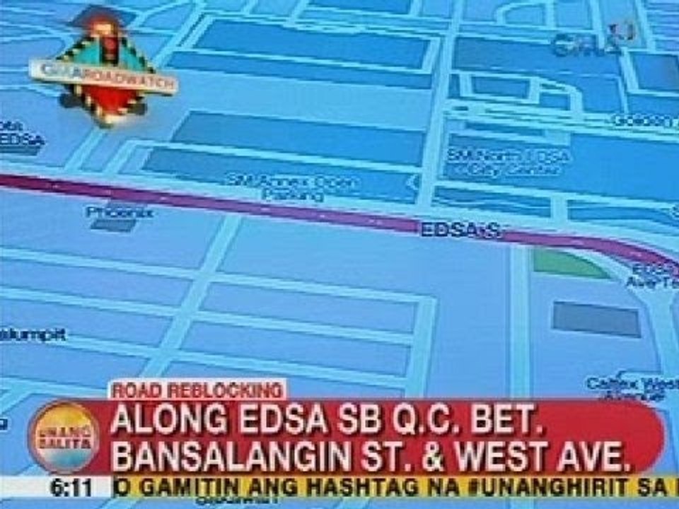 UB: Road reblocking along EDSA southbound QC between Bansalangin St. & West Ave.