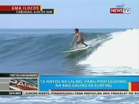 12-anyos na lalaki sa Ilocos Sur, pang-professional na ang galing sa surfing