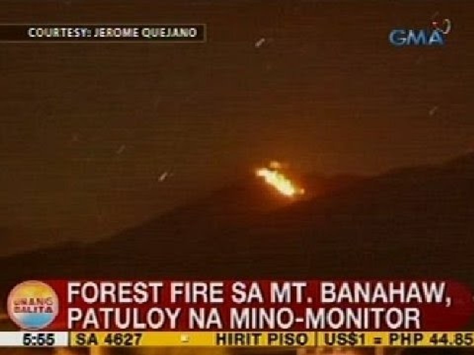 UB: Forest fire sa Mt. Banahaw, patuloy na mino-monitor