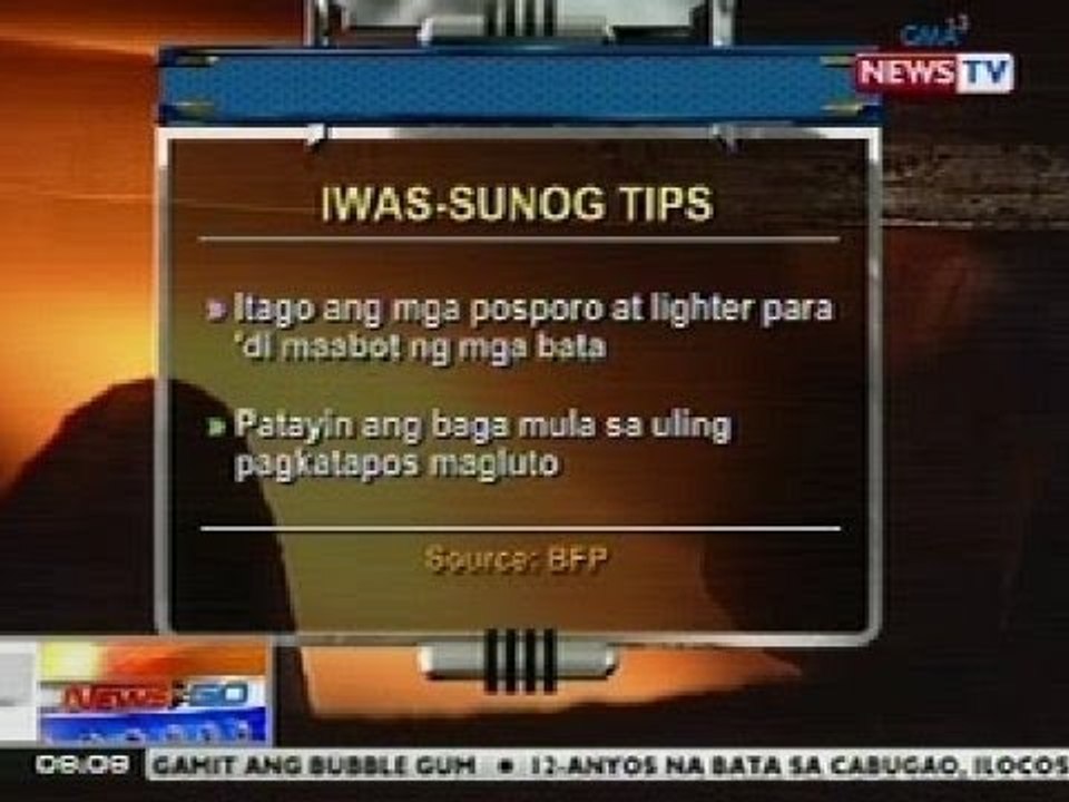 NTG: Iwas-sunog tips