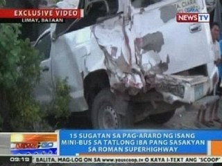 NTG: 15 sugatan sa pagbangga ng minibus sa 3 pang sasakyan sa Bataan