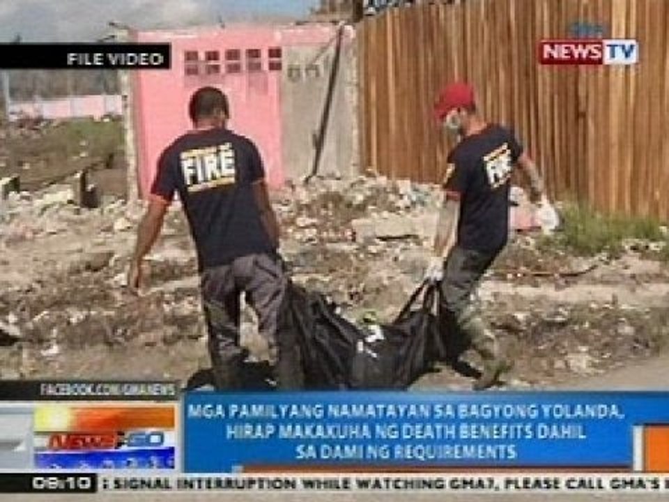 NTG: Mga pamilyang namatayan sa Bagyong Yolanda, hirap makakuha ng death benefits