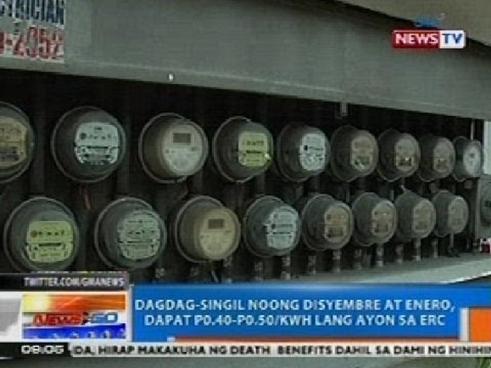 NTG: ERC: Dagdag-singil noong Disyembre at Enero, dapat P0.40-P0.50/kwh lang
