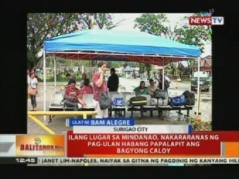 Ilang lugar sa Mindanao, nakararanas ng pag-ulan habang papalapit ang Bagyong Caloy