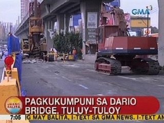 UB: Pagkukumpuni sa Dario Bridge, tuluy-tuloy