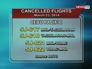NTVL: Cancelled flights (March 23, 2014)