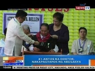 NTG: 81-anyos na doktor sa Sorsogon, nakapagtapos ng abugasya