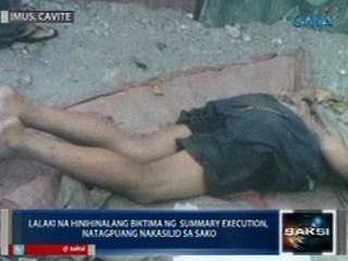 Lalaking hinihinalang biktima ng summary execution, natagpuang nakasilid sa sako sa Imus, Cavite