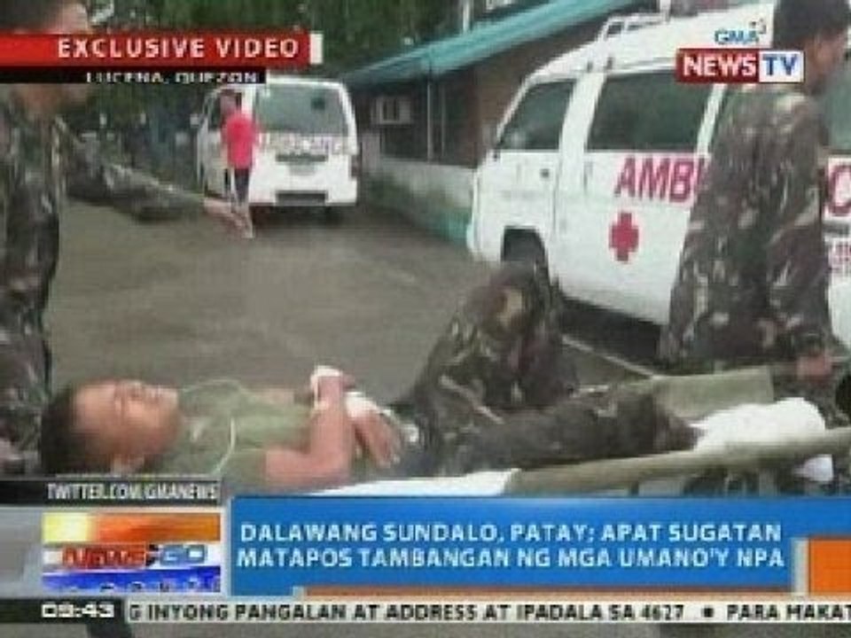 NTG: 2 sundalo, patay; 4 sugatan matapos tambangan ng mga umano'y NPA sa Quezon