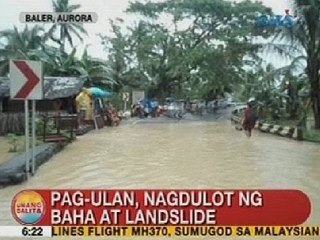 UB: Pag-ulan, nagdulot ng baha at landslide sa Aurora