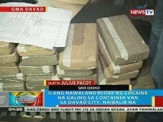 BP: Ilang bloke ng cocaine na galing sa container van sa Davao City, naibalik na