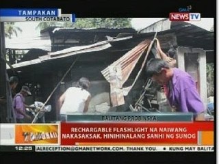 Rechargable flashlight na naiwang nakasaksak, hinihinalang sanhi ng sunog