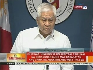 China, dapat tigilan ang paghahabol sa teritoryo ng Pilipinas sa West PHL Sea