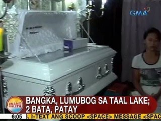 UB: Bangka, lumubog sa Taal Lake; 2 bata, patay