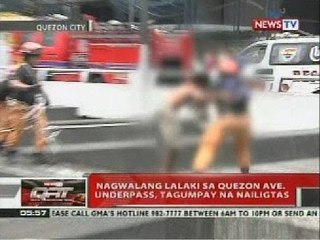 QRT: Nagwalang lalaki sa Quezon Ave. underpass, tagumpay na nailigtas
