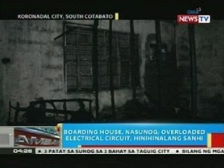 Overloaded electrical circuit, hinihinalang sanhi ng sunog sa boarding house sa Koronadal City