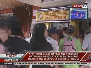 Mas mataas ang tsansang matamaan ng kidlat kaysa sa tsnasang makuha ang jackpot sa Grand Lotto 6/55