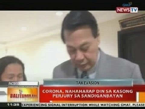 BT: Pagbasa ng sakdal kay Corona para sa kasong tax evasion, hindi natuloy
