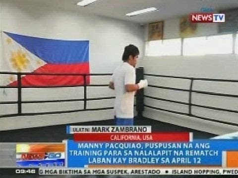 NTG: Pacquiao, puspusan ang training para sa nalalapit na rematch vs. Bradley