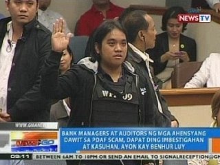 NTG: Luy: Bank managers at auditors ng mga ahensyang dawit sa PDAF scam, dapat ding imbestigahan