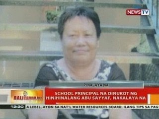 BT: School principal na dinukot ng hinihinalang Abu Sayyaf, nakalaya na