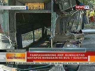 BT: Pampasaherong jeep, bumaligtad matapos banggain ng bus