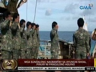 24 Oras: Mga sundalong nagbantay sa Ayungin Shoal, pinuri ni Pangulong Aquino