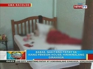 Babae, nakitang patay sa isang pension house sa Bacolod City; hinihinalang ginahasa