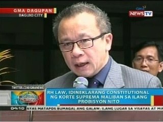RH Law, idineklarang constitutional ng Korte Suprema maliban sa ilang probisyon nito