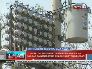 Meralco, magpapatupad ng P0.89/kwh na dagdag sa generation charge ngayong buwan