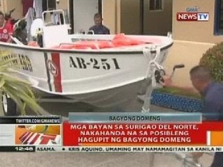Mga bayan sa Surigao del Norte, nakahanda na sa posibleng hagupit ng Bagyong Domeng