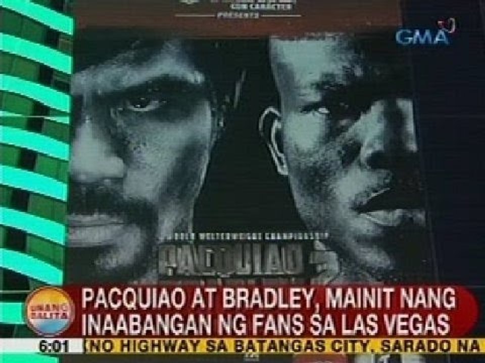 UB: Manny Pacquiao at Timothy Bradley, mainit nang inaabangan ng fans sa Las Vegas