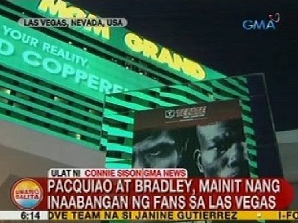 UB: Pacquiao at Bradley, inaabangan na sa Las Vegas