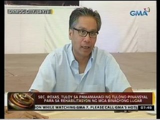 Sec. Roxas, tuloy sa pamamahagi ng tulong-pinansyal para sa rehabilitasyon ng mga binagyong lugar
