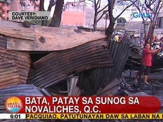 UB: Bata, patay sa sunog sa Novaliches, QC