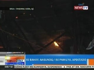 NTG: 50 bahay sa Tandang Sora, QC, nasunog