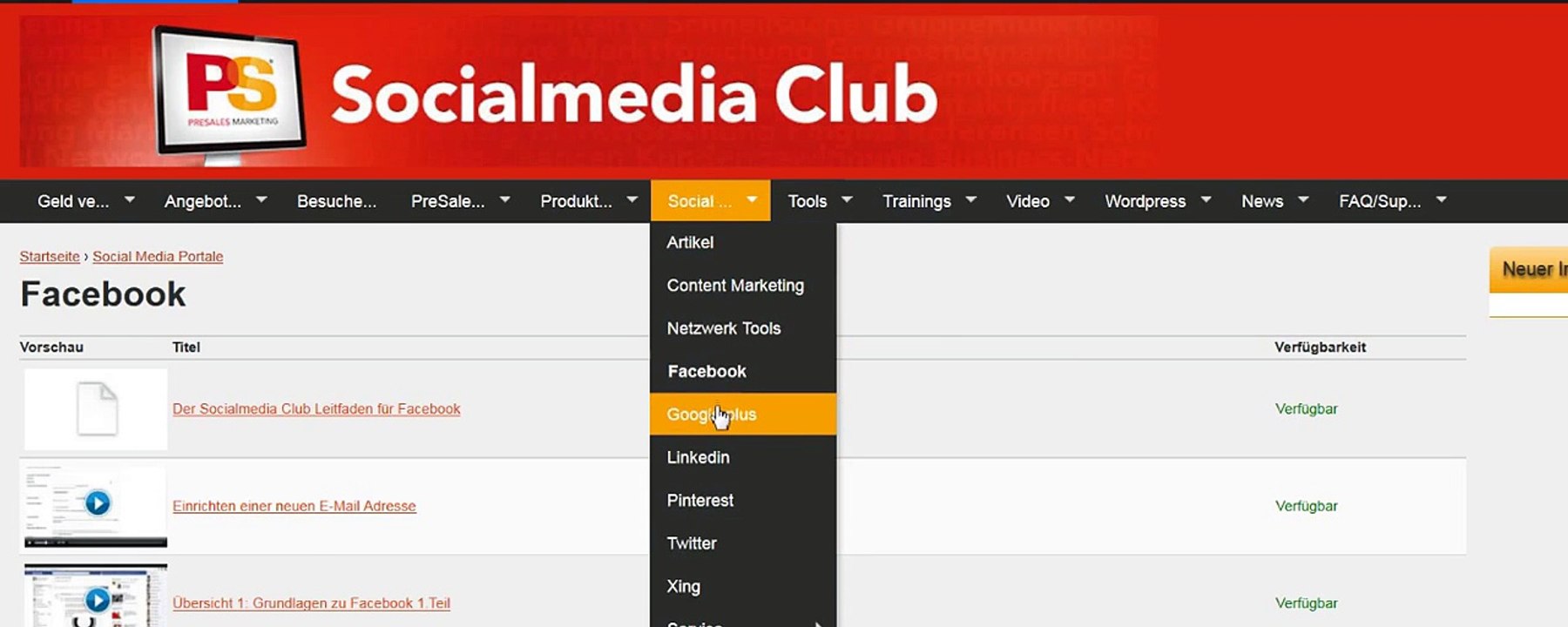 Video aus dem Backend von Socialmediaclub