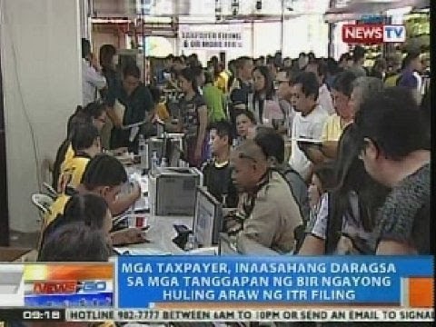NTG: Mga taxpayer, inaasahang daragsa sa BIR ngayong huling araw ng ITR filing