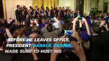 President Obama celebrates Cubs' World Series victory at White House