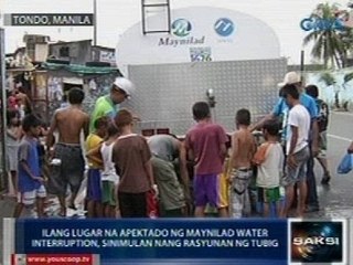 Saksi: Ilang lugar na apektado ng Maynilad water interruption, sinimulan nang rasyunan ng tubig