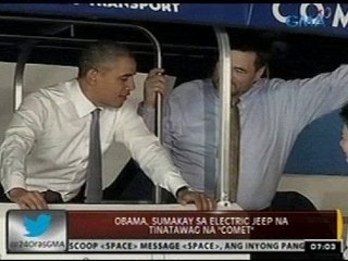 24 Oras: Obama, sumakay sa electric jeep na tinatawag na "Comet"