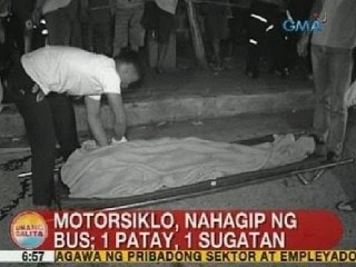 UB: Motorsiklo, nahagip ng bus sa QC; 1 patay, 1 sugatan