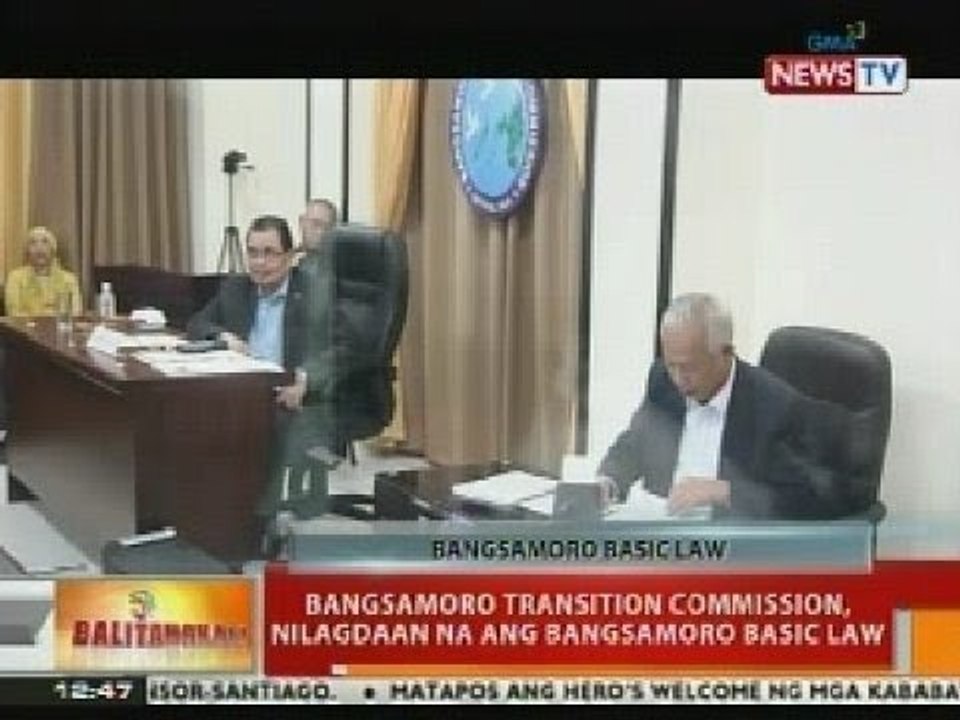 BT: Bangsmoro Transition Commission, nilagdaan na ang Bangsamoro Basic Law
