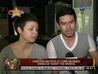 24 Oras: Christian Bautista at Cris Villonco, bibida sa "Ghost" the musical
