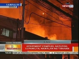 Apartment complex sa Sampaloc, Manila, natupok ng sunog